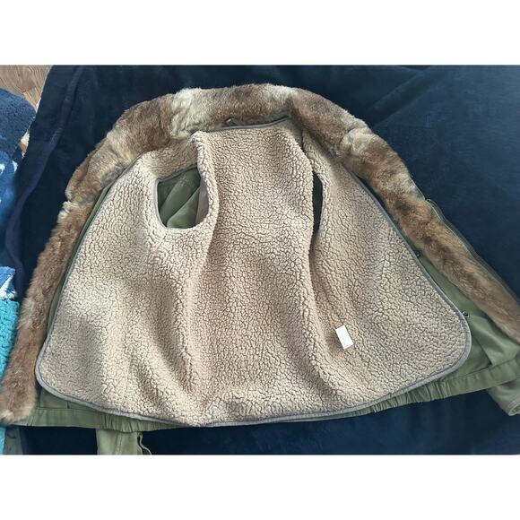 VINTAGE JAPANESE ARMY UTILITY JACKET FUR & SHEARLING LINED, HOODED S - Picture 9 of 12